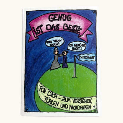 Genug ist das Beste · Kartenbuch A6 für Jugendliche – Cover