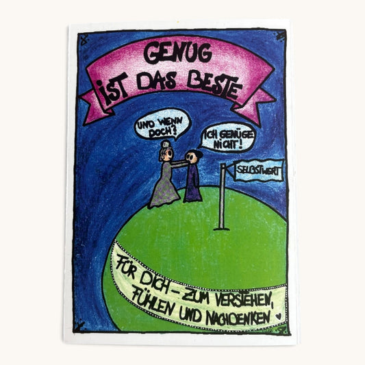 Genug ist das Beste · Kartenbuch A6 für Jugendliche – Cover