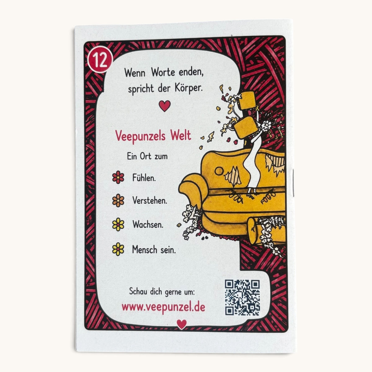 Impulsivität – Rückseite mit Veepunzels Welt und QR-Code